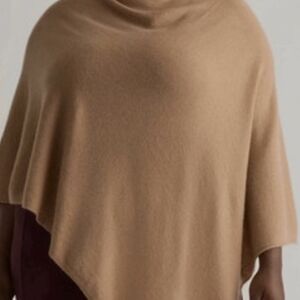 Elegant TAN Quince 100% grade A- Mongolian Cashmere Poncho luxury